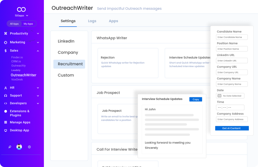 ai copywriting leave note