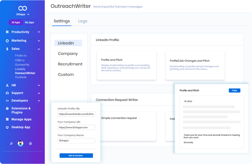 linkedin outreach customized leave note